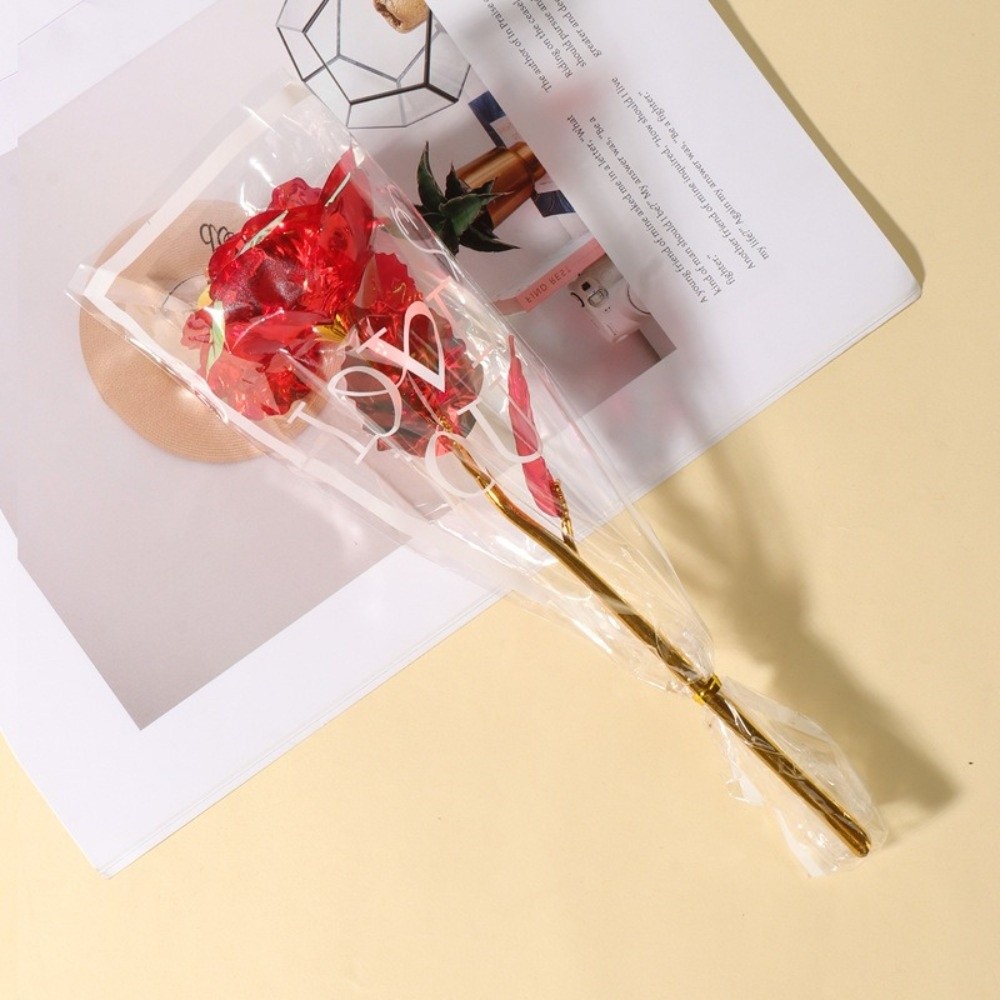 Photography Artificial Lighting - Glowing Gold Foil Rose Flower Colourful
