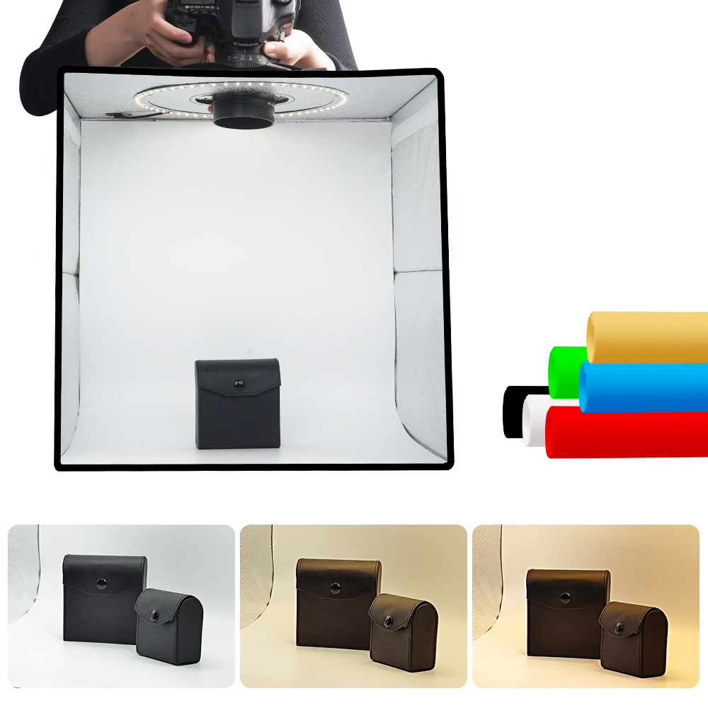 Photography Lighting Kit With Backdrop - Lightdow Dimmable Photo Box LED Light