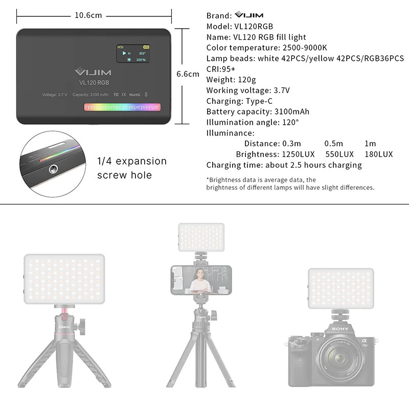2026 New120 RGB Pocket Fill Li - Lighting In Photography 评论和价格