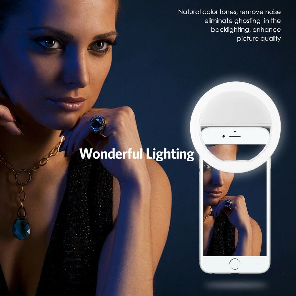 USB Rechargeable LED Selfie Ri - Photography Lighting Lamp 评论和价格
