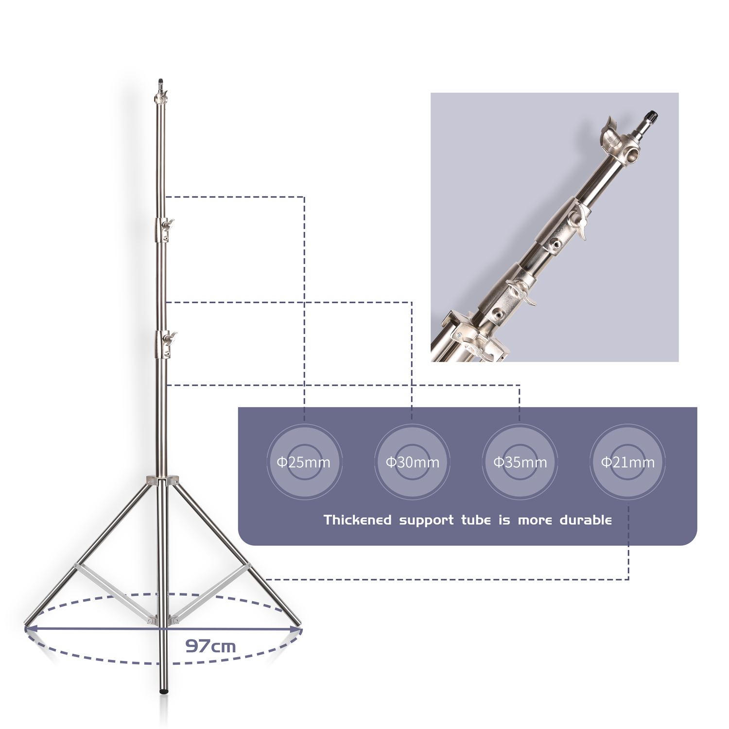 SH 2.8M Stainless Steel Light  - Photography Lighting For Products 评论和价格