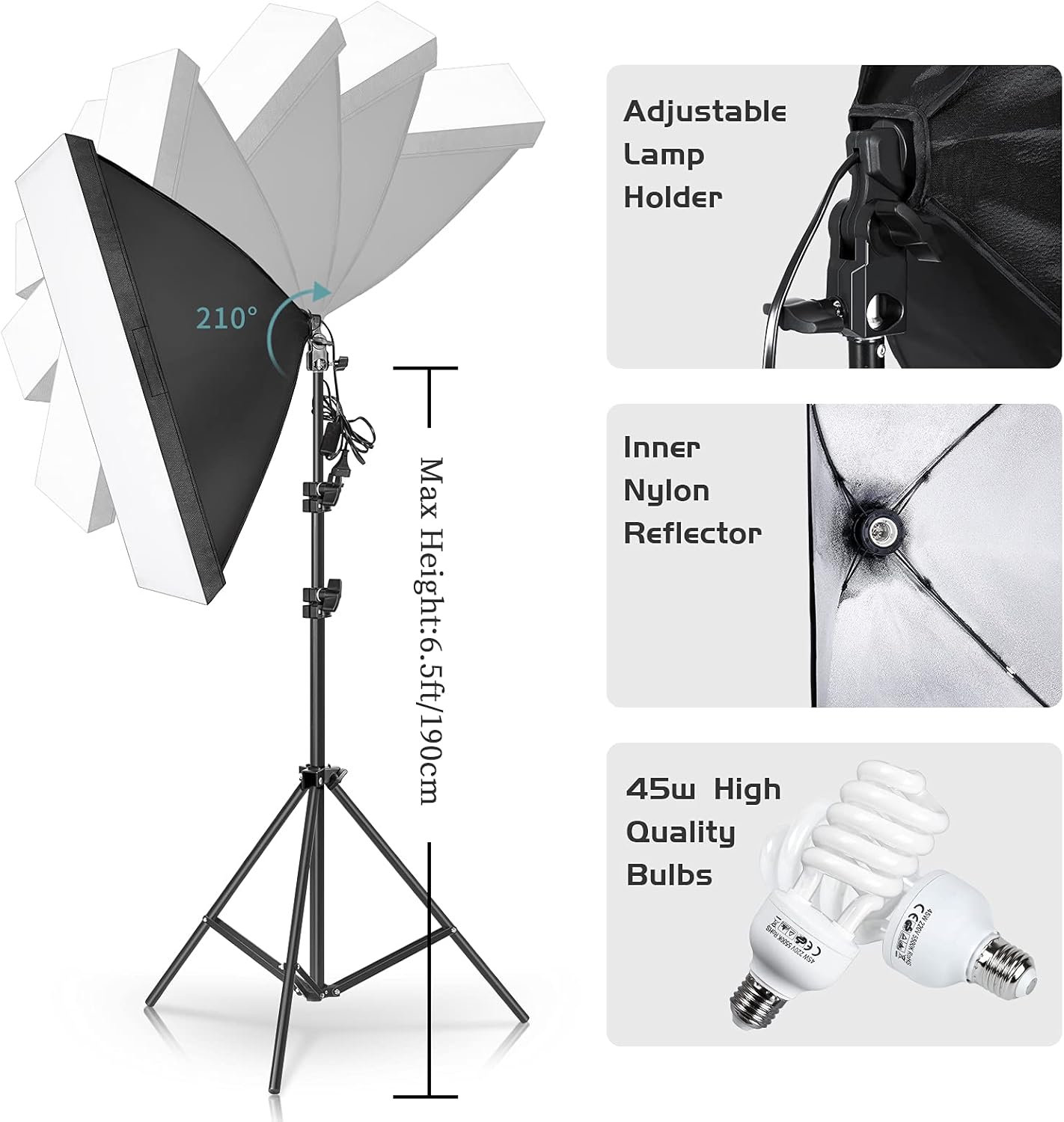 Photography Lighting Kit, Ligh - Photography Lighting Kit With Backdrop 评论和价格
