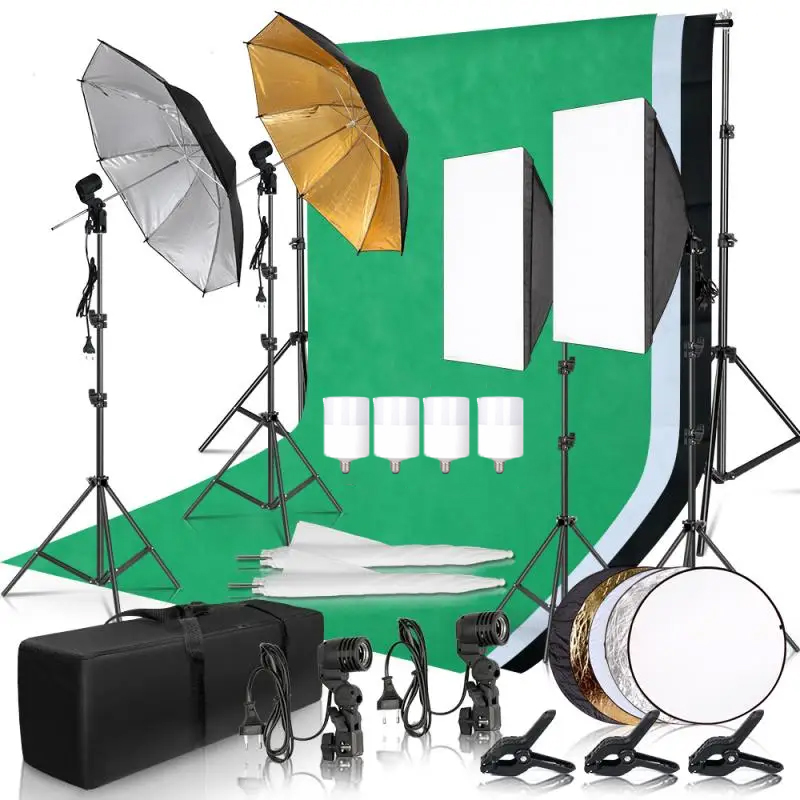 Photography Lighting Kit Umbre - Photography Lighting Kit With Backdrop 评论和价格
