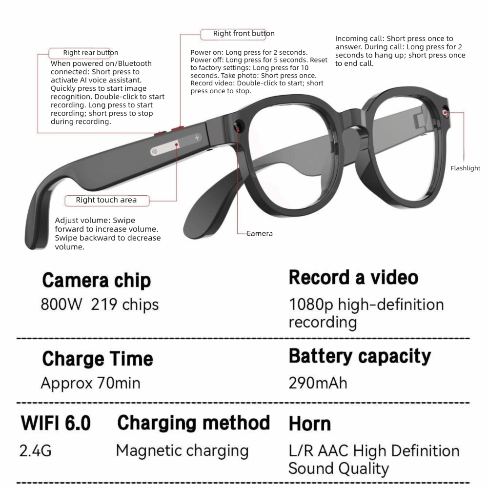 2 in 1 AI Smart Glasses HD Pho - Photography Lighting 评论和价格