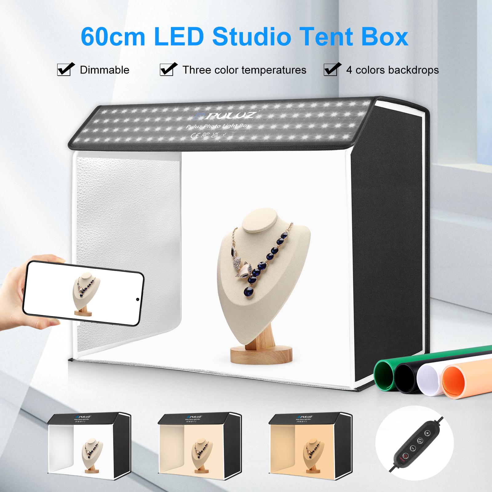 PULUZ 60 x 40cm Photo Studio L - Photography Lighting Kit With Backdrop 评论和价格