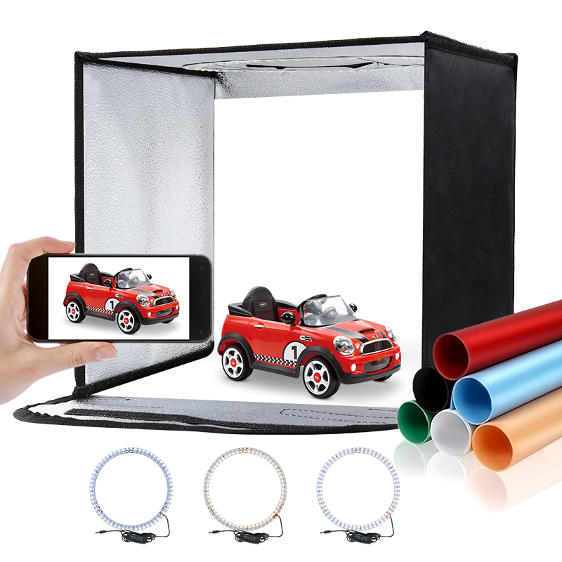 11.8x11.8inch Fold Photo Studi - Photography Lighting Kit With Backdrop 评论和价格