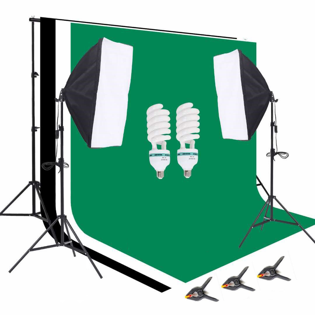 1 Photo Studio Equipment 2.6*3 - Photography Lighting Kit With Backdrop 评论和价格