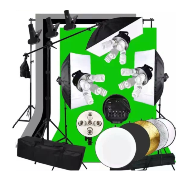 Gold Seller Full Set Photograp - Photography Lighting Kit With Backdrop 评论和价格