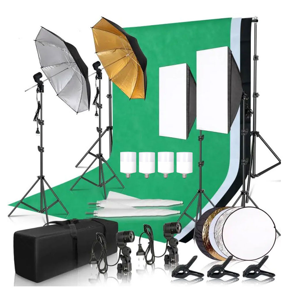 Photography Photo Studio Softb - Photography Lighting Kit With Backdrop 评论和价格