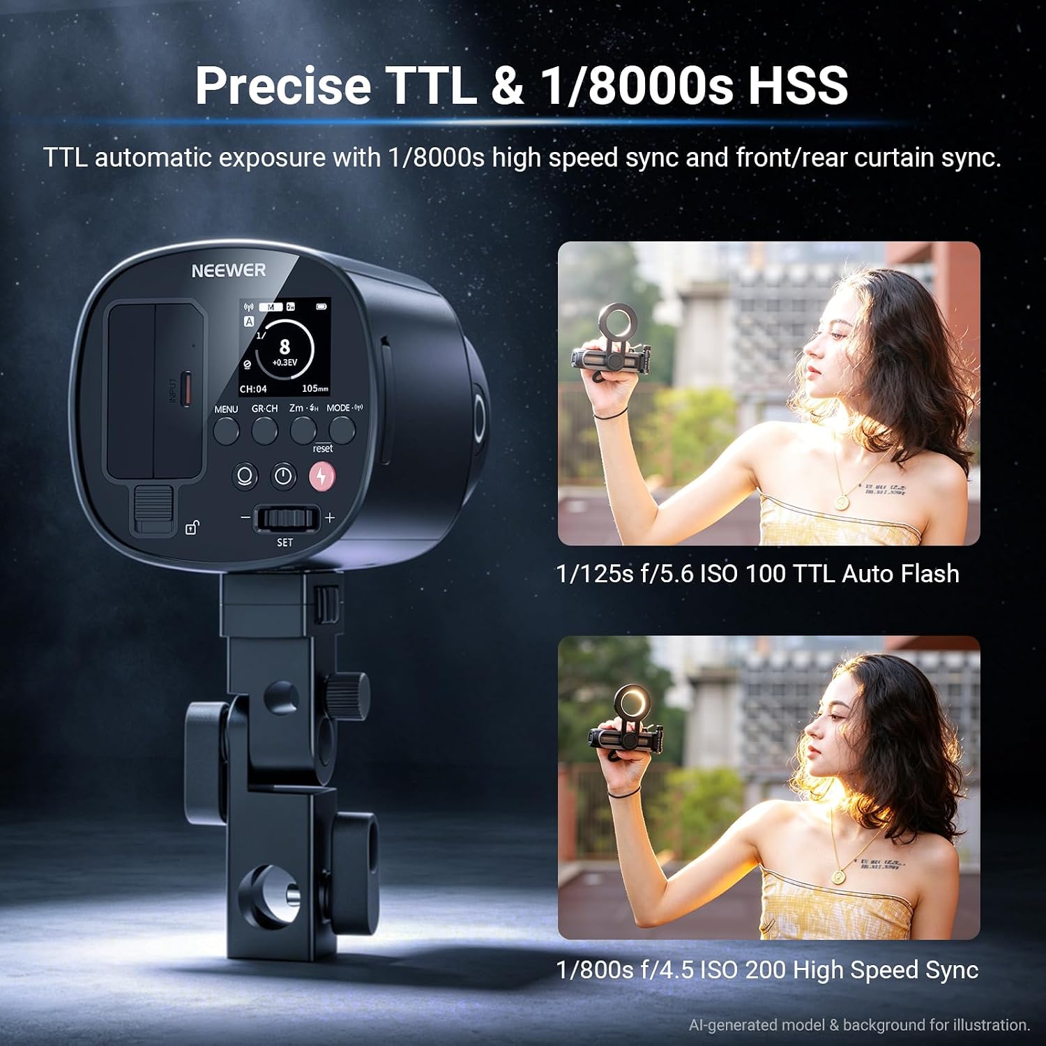 NEEWER Q120 120Ws 2.4G TTL Out - Portable Strobe Monolight 评论和价格