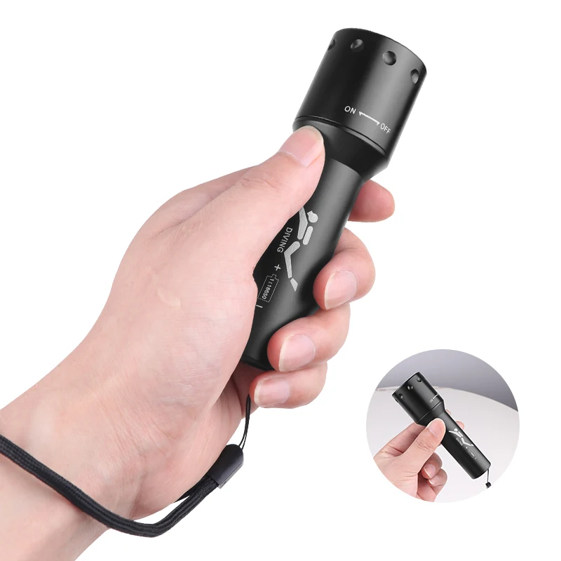 New T6 LED Diving Torch Long-R - Lighting In Photography 评论和价格