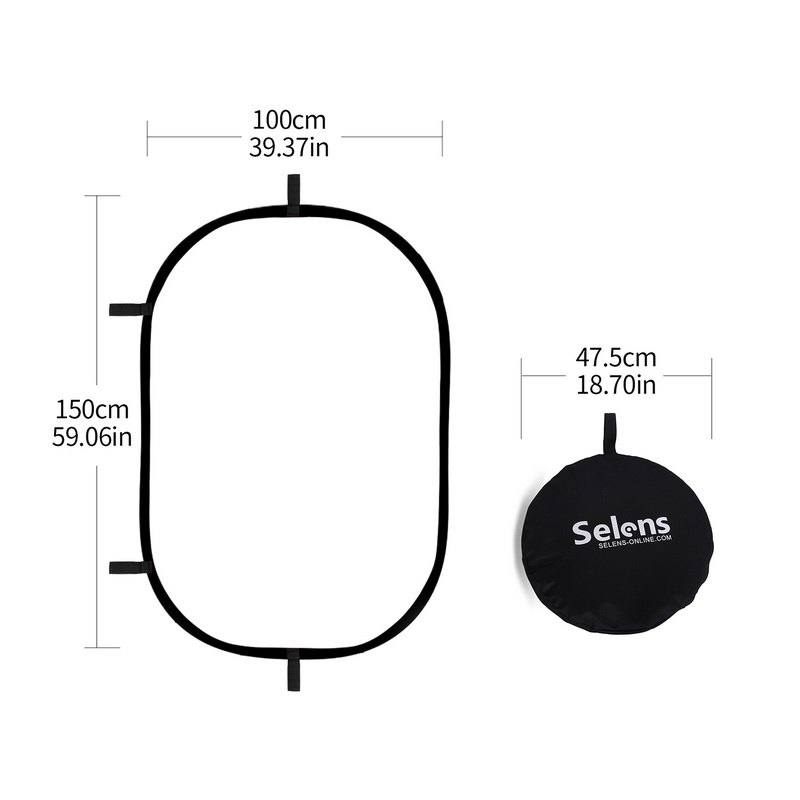 100X150CM Foldable Oval Reflec - Photography Lighting Bag 评论和价格